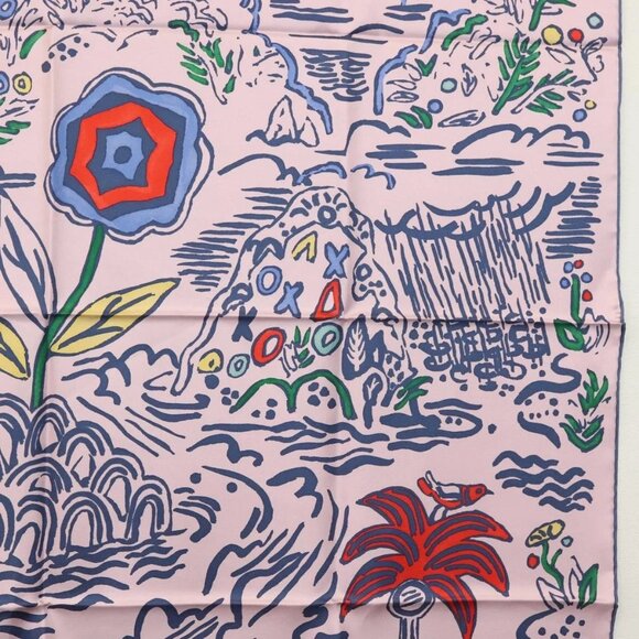 HERMES Carre 90 Scarf ""ISOLA DI PRIMAVERA"" Silk Pink Auth 133737 - Picture 13 of 16